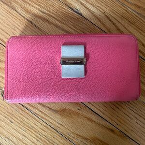 See By Chloe Vibrant Pink and Soft Cream Wallet